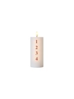 Sirius LED-Kerze Sille Advent, Weiss-Rot, 5 LEDs, 7x15 cm (DxH), exkl. 2xAAA