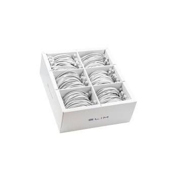 SLIM patch cable: 1m, white, 90-Pack, Cat.6A, U/FTP, LSOH, Klinke nicht brechbar SLIM patch cable: 1m, white, 90-Pack, Cat.6A, U/FTP, LSOH, Klinke nicht brechbar