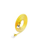 SLIM patch cable: 15cm, yellow, 50-Pack, Cat.6A, U/FTP, LSOH, Klinke nicht brechbar