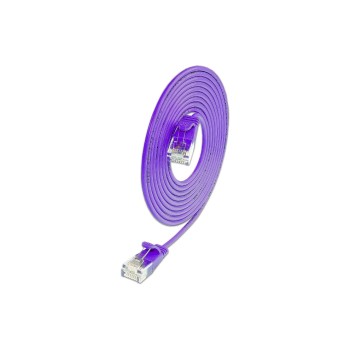 SLIM Patchkabel: U/UTP, 10cm, violett, Cat.6A, LSOH, Klinke nicht brechbar, 3.6mm