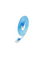 SLIM Patchkabel: U/UTP, 50cm, blau, Cat.6A, LSOH, Klinke nicht brechbar, 3.6mm