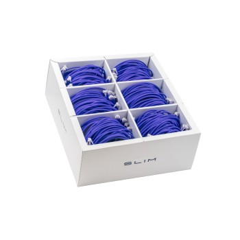 SLIM Câble patch slim RJ-45, Cat 6A, U/FTP, 2 m, Violet, Lot de 60