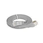 Wirewin Slim Patchkabel: STP, 1m, grau, Cat.6, AWG36, Klinkenschutz, Längenaufdruck