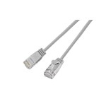 Slim Wirewin Câble patch: UTP, 3m, gris, Cat.6, AWG36, Klinkenschutz, rund, 2.8mm