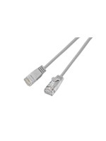 Slim Wirewin Patchkabel: UTP, 5m, grau, Cat.6, AWG36, Klinkenschutz, rund, 2.8mm