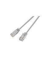 Slim Wirewin Câble patch: UTP, 10m, gris, Cat.6, AWG36, Klinkenschutz, rund, 2.8mm