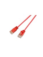 Slim Wirewin Câble patch: UTP, 1m, rouge , Cat.6, AWG36, Klinkenschutz, rund, 2.8mm