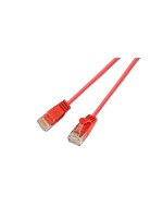 Slim Wirewin Câble patch: UTP, 5m, rouge , Cat.6, AWG36, Klinkenschutz, rund, 2.8mm