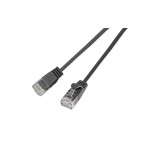 Slim Wirewin Patchkabel: UTP, 15cm, schwarz, Cat.6, AWG36, Klinkenschutz, rund, 2.8mm