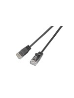 Slim Wirewin Câble patch: UTP, 15cm, noir, Cat.6, AWG36, Klinkenschutz, rund, 2.8mm