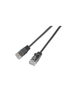 Slim Wirewin Câble patch: UTP, 50cm, noir, Cat.6, AWG36, Klinkenschutz, rund, 2.8mm