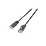 Slim Wirewin Câble patch: UTP, 1m, noir, Cat.6, AWG36, Klinkenschutz, rund, 2.8mm