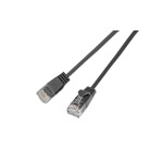 Slim Wirewin Patch cable: UTP, 1.5m, black, Cat.6, AWG36, Klinkenschutz, rund, 2.8mm