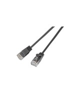 Slim Wirewin Câble patch: UTP, 1.5m, noir, Cat.6, AWG36, Klinkenschutz, rund, 2.8mm