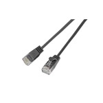 Slim Wirewin Patch cable: UTP, 2m,black, Cat.6, AWG36, Klinkenschutz, rund, 2.8mm