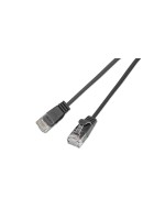 Slim Wirewin Câble patch: UTP, 3m,noir, Cat.6, AWG36, Klinkenschutz, rund, 2.8mm