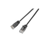 Slim Wirewin Câble patch: UTP, 5m,noir, Cat.6, AWG36, Klinkenschutz, rund, 2.8mm