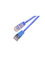 Slim Wirewin Pachcâble: F/FTP, 25cm, bleu, Cat.6, AWG36, doppelt geschirmt, 4mm