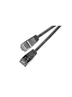 Slim Wirewin Pachcâble: F/FTP, 25cm,noir, Cat.6, AWG36, doppelt geschirmt, 4mm