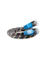 Slim Wirewin Toughcable: STP, 0.25m, blue, Cat.6, AWG36, Klinkenschutz, Nylonmantel