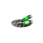 Slim Wirewin Toughcâble: STP, 0.5m, vert, Cat.6, AWG36, Klinkenschutz, Nylonmantel