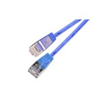 Slim Wirewin Pachcâble: F/FTP, 7.5m, bleu, Cat.6, AWG36, doppelt geschirmt, 4mm