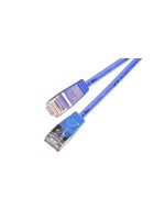 Slim Wirewin Pachcâble: F/FTP, 7.5m, bleu, Cat.6, AWG36, doppelt geschirmt, 4mm
