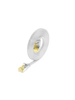 Slim Wirewin patch cable: U/FTP, 5.0m, white, Cat.6A, PVC, Klinke nicht brechbar,1.85x6mm