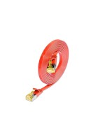 SLIM Câble patch slim Cat 6A, U/FTP, 0.25 m, Rouge