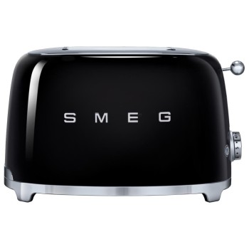 SMEG Toaster 50's black, 2 extra breite Toastschlitze, 950 Watt