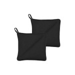 Södahl Topflappen Soft Black 2er Set, 20x20cm, schwarz, 100% Baumwolle