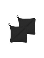 Södahl Topflappen Soft Black 2er Set, 20x20cm, schwarz, 100% Baumwolle