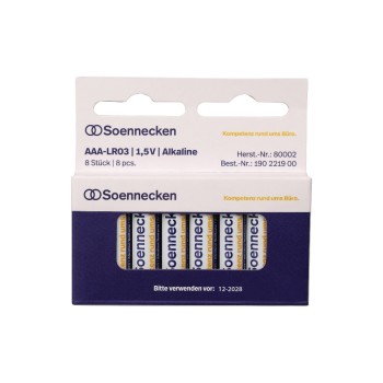 Soennecken Batterie 80002 Micro, AAA LR03 1,5 V 8 St./Pack