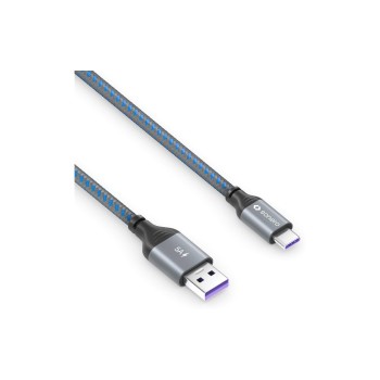 Sonero USB-C - USB-A Ladekabel, 100W, 1.0m, Nylon Mantel, USB 2.0, 480Mbps Sonero USB-C - USB-A Ladekabel, 100W, 1.0m, Nylon Mantel, USB 2.0, 480Mbps