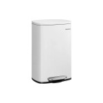 Songmics Treteimer 50 Liter, Weiss, 43.2x37.1x63.2 cm, Stahl, Kunststoff