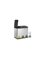 Songmics Treteimer 3x8 Liter, Silber, 24 Liter, 46.5x29.5x40.5cm,Stahl,Kunststoff