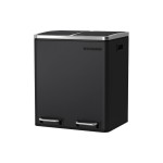 Songmics Treteimer 2x15 Liter, Schwarz, 30 Liter, 41x36x47 cm, Stahl, Kunststoff