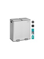 Songmics Treteimer silver, 2 Fächer, 58.3x37x63.9 cm (LxBxH), Stahl, Kunststoff