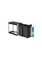 Songmics Système de tri des déchets 30 l, Noir