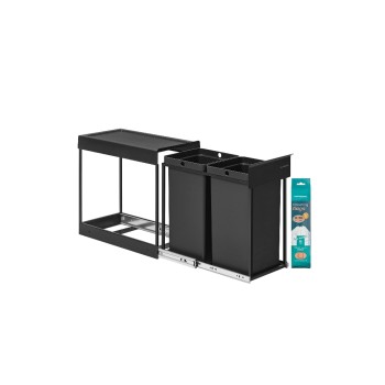 Songmics Abfalleimer ausziehbar, black , 48.6x25.6x44 cm, Stahl, Kunststoff Songmics Abfalleimer ausziehbar, black , 48.6x25.6x44 cm, Stahl, Kunststoff