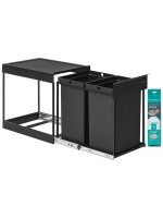Songmics Système de tri des déchets 40 l, Noir