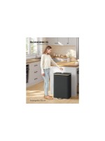 Songmics Seau de recyclage 135 l, Noir/Beige