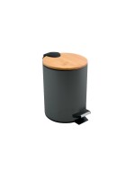 Spirella Treteimer Adonis 5L, Anthrazit, Stahl/Bambus