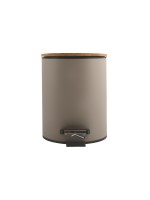Spirella Treteimer Adonis 3L, Taupe, Stahl/Bambus