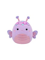 Squishmallows Papillon Brenda 50 cm, violet avec une couronne de fleurs