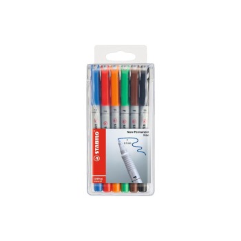 STABILO Feutre pour transparent Crayon de poche universel F 6 pièces Multicolore STABILO Feutre pour transparent Crayon de poche universel F 6 pièces Multicolore