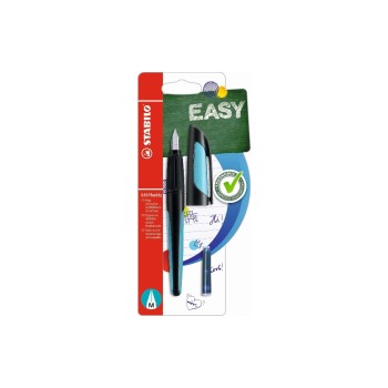 STABILO Stylo plume EASYbuddy moyen (M), Bleu clair/Noir STABILO Stylo plume EASYbuddy moyen (M), Bleu clair/Noir
