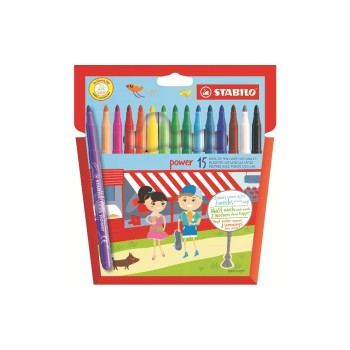 STABILO Feutres de coloriage Power, 15 pièces STABILO Feutres de coloriage Power, 15 pièces