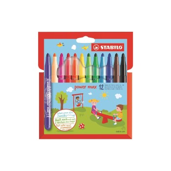 STABILO Feutres de coloriage Power Max, 12 pièces STABILO Feutres de coloriage Power Max, 12 pièces
