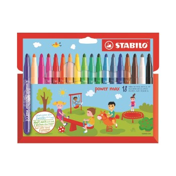 STABILO Feutres de coloriage Power Max, 18 pièces STABILO Feutres de coloriage Power Max, 18 pièces